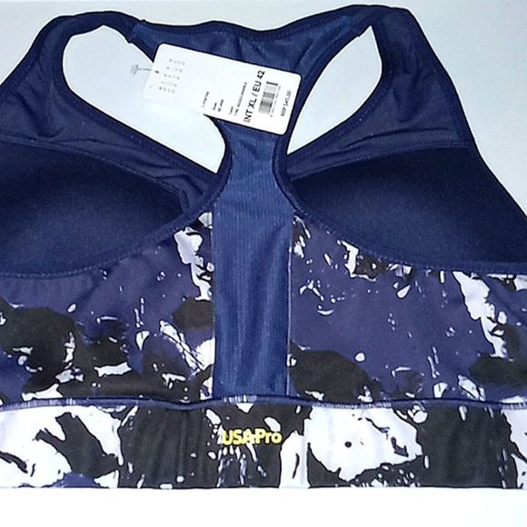 NEW USAPRO INDIGO MARBLE BLUE CROP TOP - Picture 3 of 5